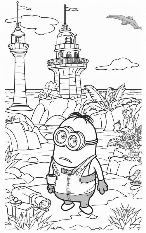 Free AI Image Generator — Minion Coloring Pages printable for free